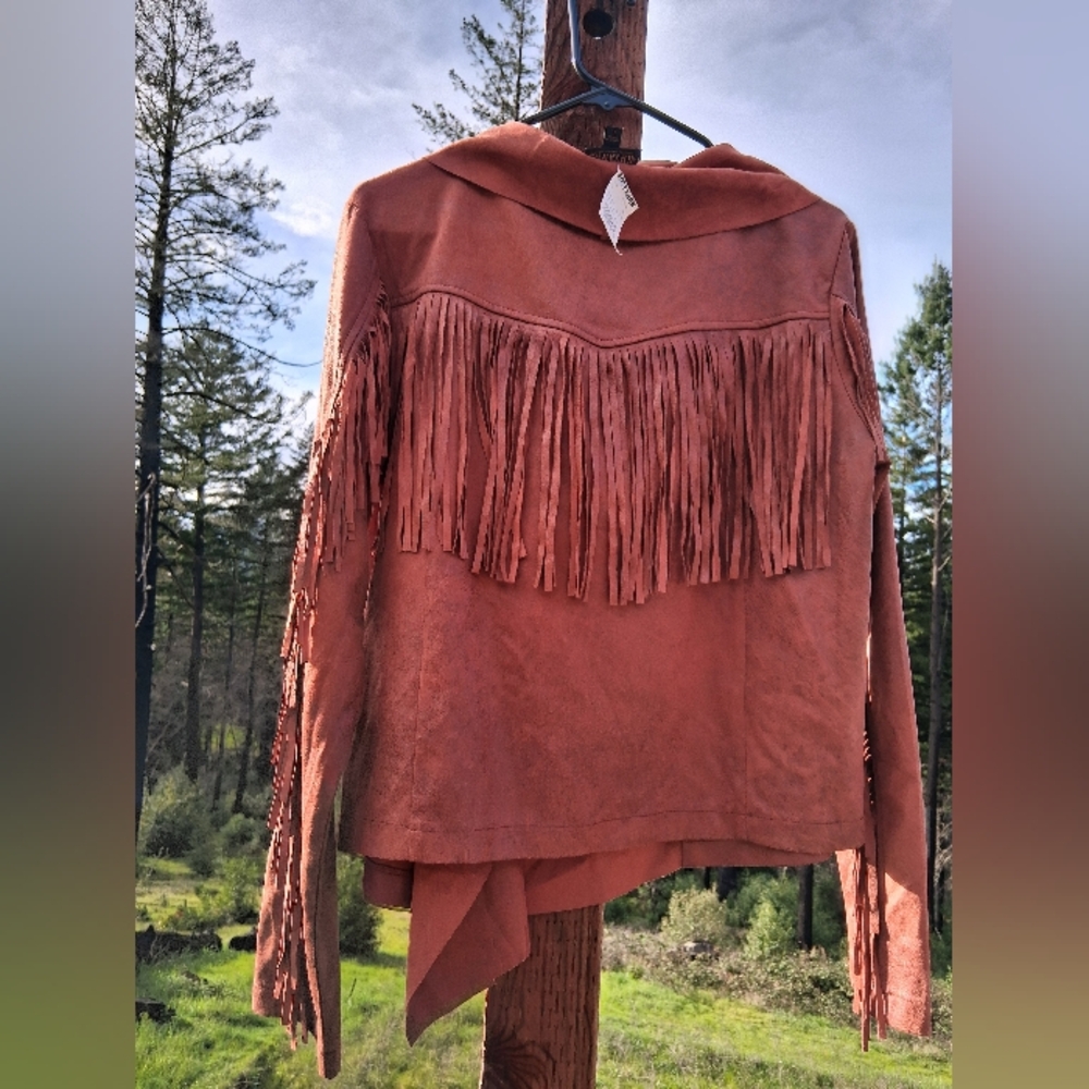 Women's Terracotta Cape Jacket - Picture 2 of 3